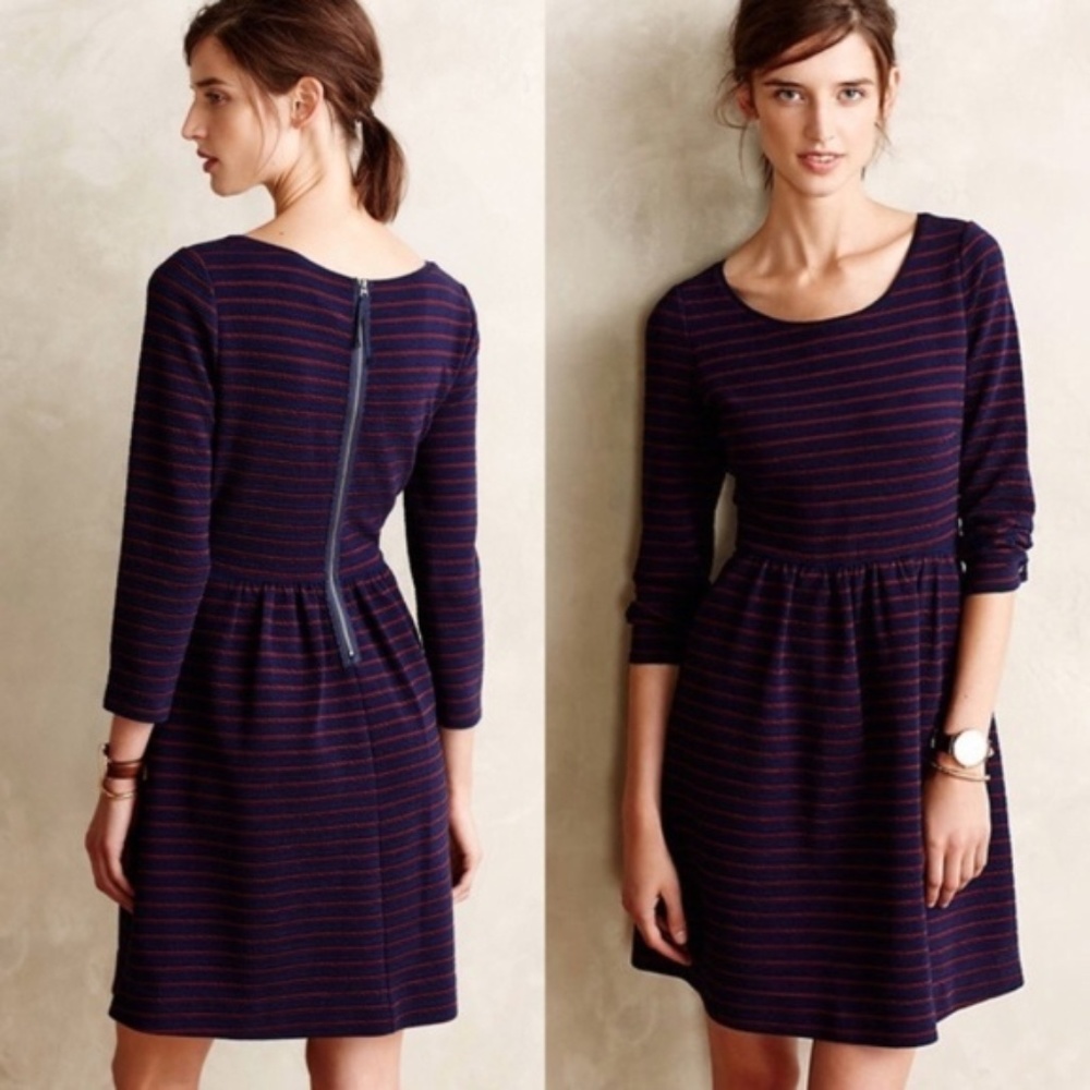 Anthropology Maeve striped dress with pockets A21